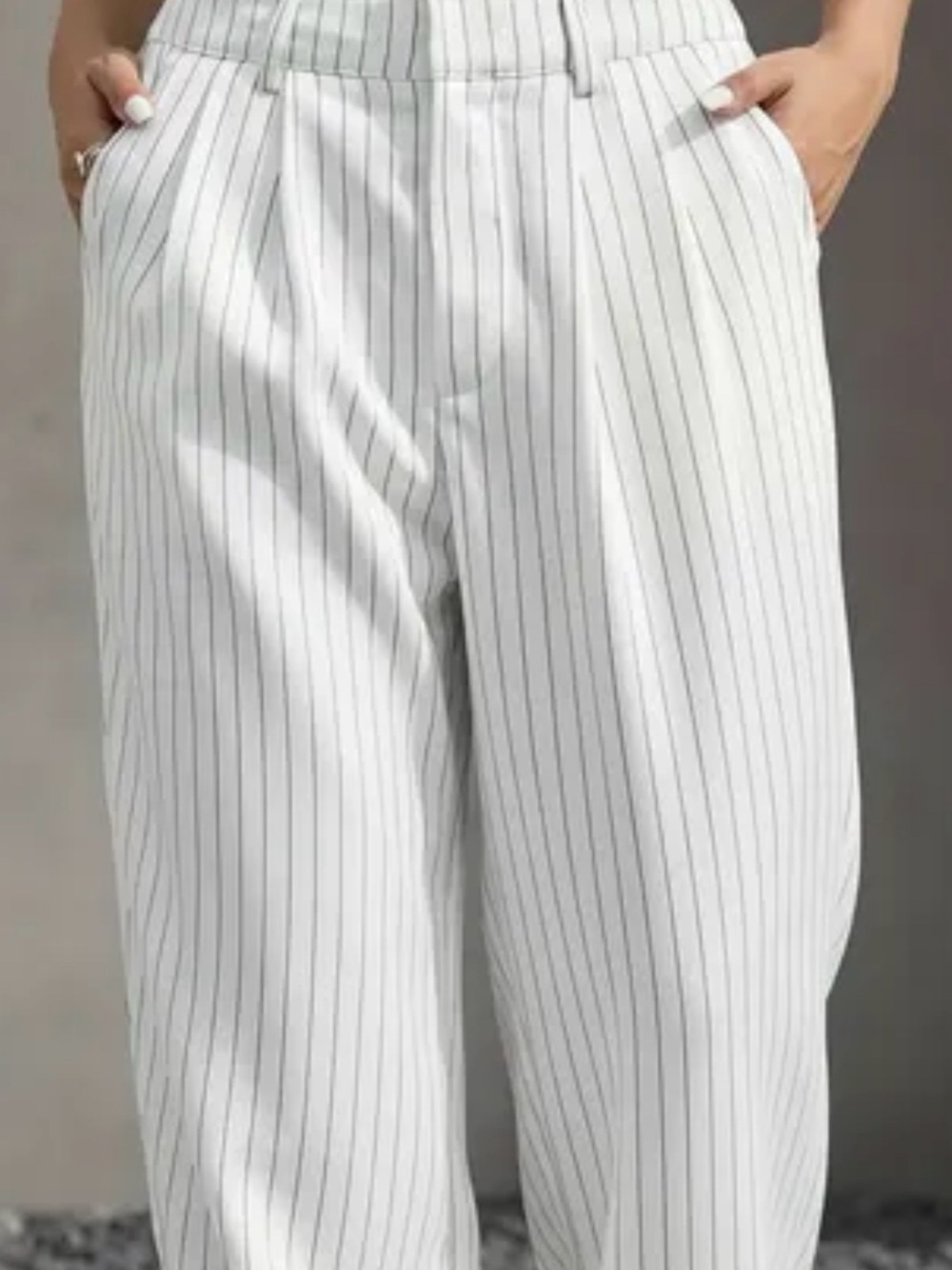Forever 21 White Pinstripe Dress Pants